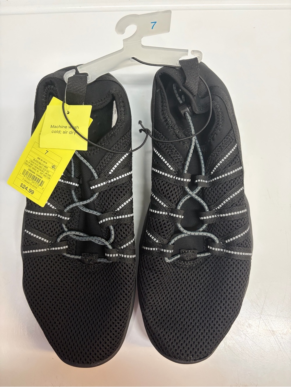 all in motion Black Mesh Slip-On Water Shoes with Reflective Detail NWT